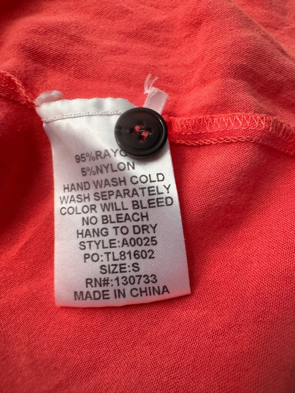 Umgee Coral Button-Front Tiered Dress mineral wash collared neck raw hem Small - Picture 4 of 7